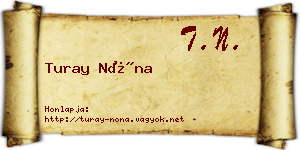 Turay Nóna névjegykártya